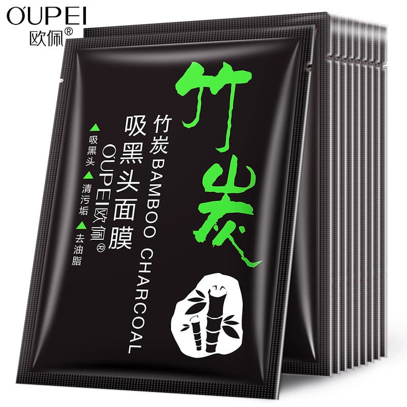 OPE máscara de carvão de bambu pacote folha limpeza suave cabeça branca limpeza poros remendo tipo máscara Unisex produt