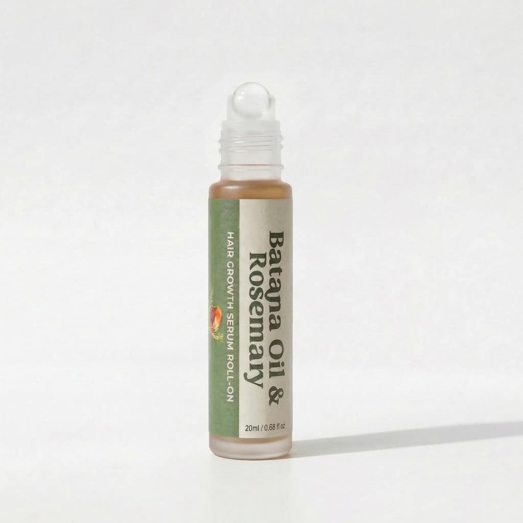 Sérum Roll-On para Crescimento Capilar com Óleo de Batana e Alecrim, Tratamento Direcionado para Couro Cabeludo com Cabe
