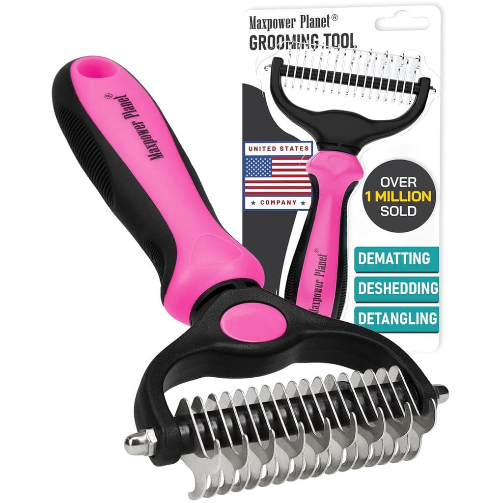 Escova de Cabelo Maxpower Planet - Escova de Dupla Face para Remover Pelos Soltos e Desembaraçar o Subpelo de Cães e Gat
