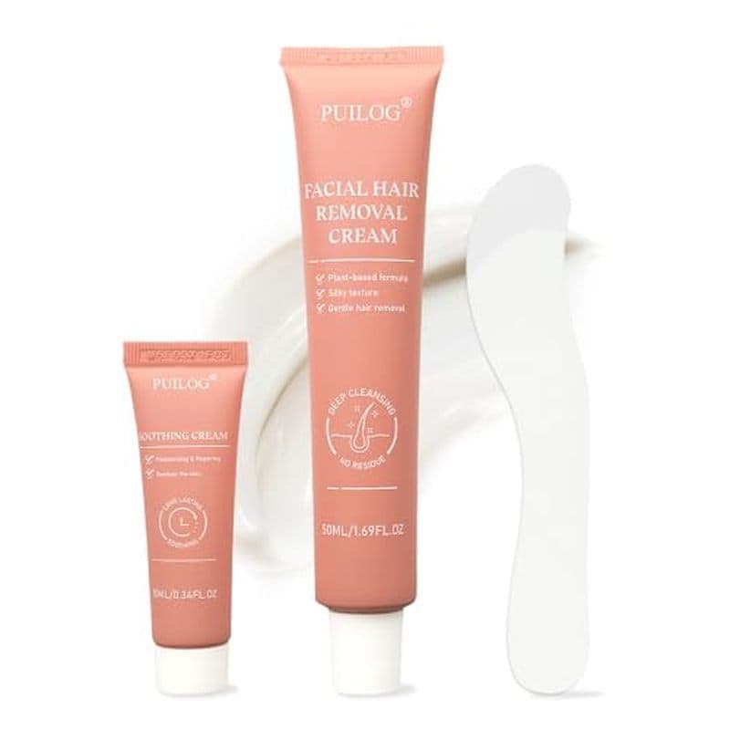Kit Creme Depilatório Facial Para Rosto Feminino – & amp ; Calmante , 4 Min Indolor Removedor De Pêlos De Queixo Labial