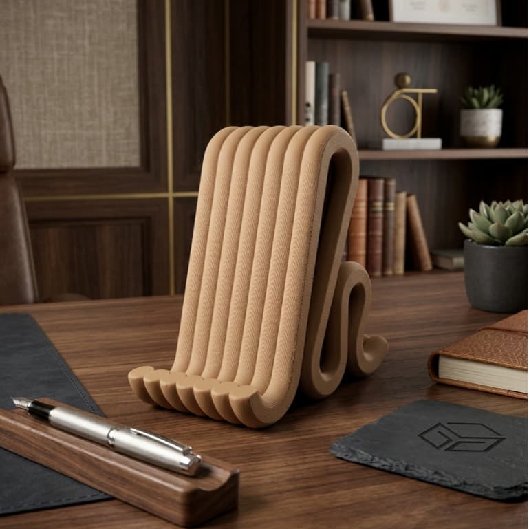 Suporte de Celular Minimalista Moderno para Mesa | Design Elegante e Estável | Compatível com iPhone e Android