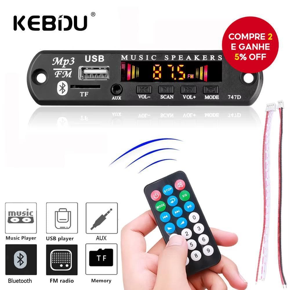 DC 9V 12V Kit Carro Bluetooth 5.0 sem Fio MP3 Decodificador Placa de Áudio Carro Player de Música WMA Módulo de Alta