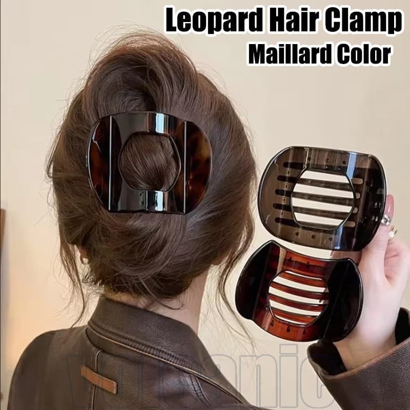 2/3/4 Unidades De Grampo De Cabelo De Leopardo-Acrílico-Acessórios Da Moda Antiderrapante-Clipe De Tubarão Retrô-Presilh
