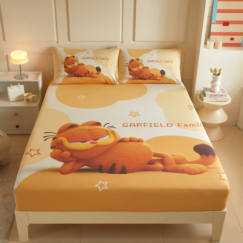 Lençol de algodão Garfield, peça única, capa de cama de algodão puro, colchão Simmons, capa protetora, lençol antiderrap