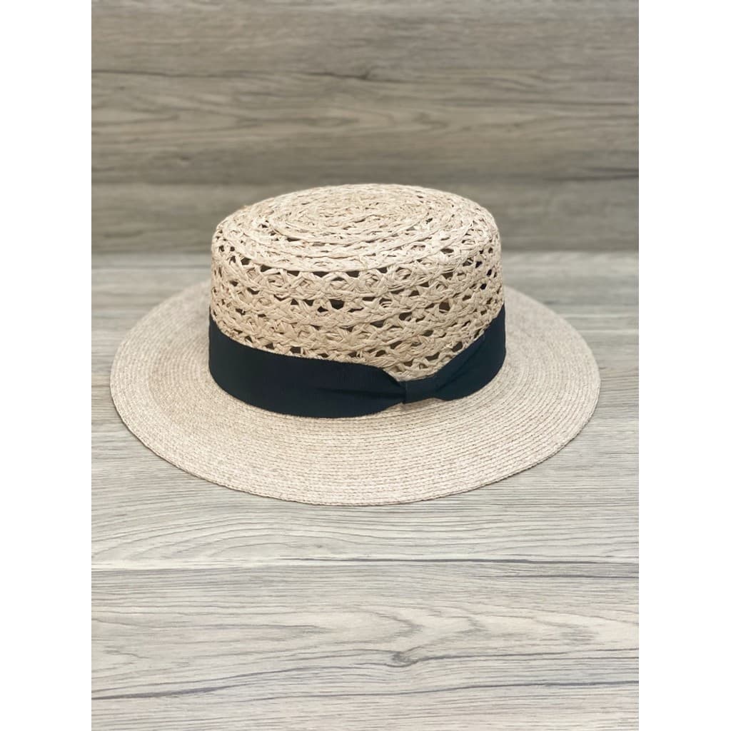 Chapéu de sol retrô francês oco aba plana ráfia chapéu plano verão chapéu de palha feminino praia protetor solar chapéu