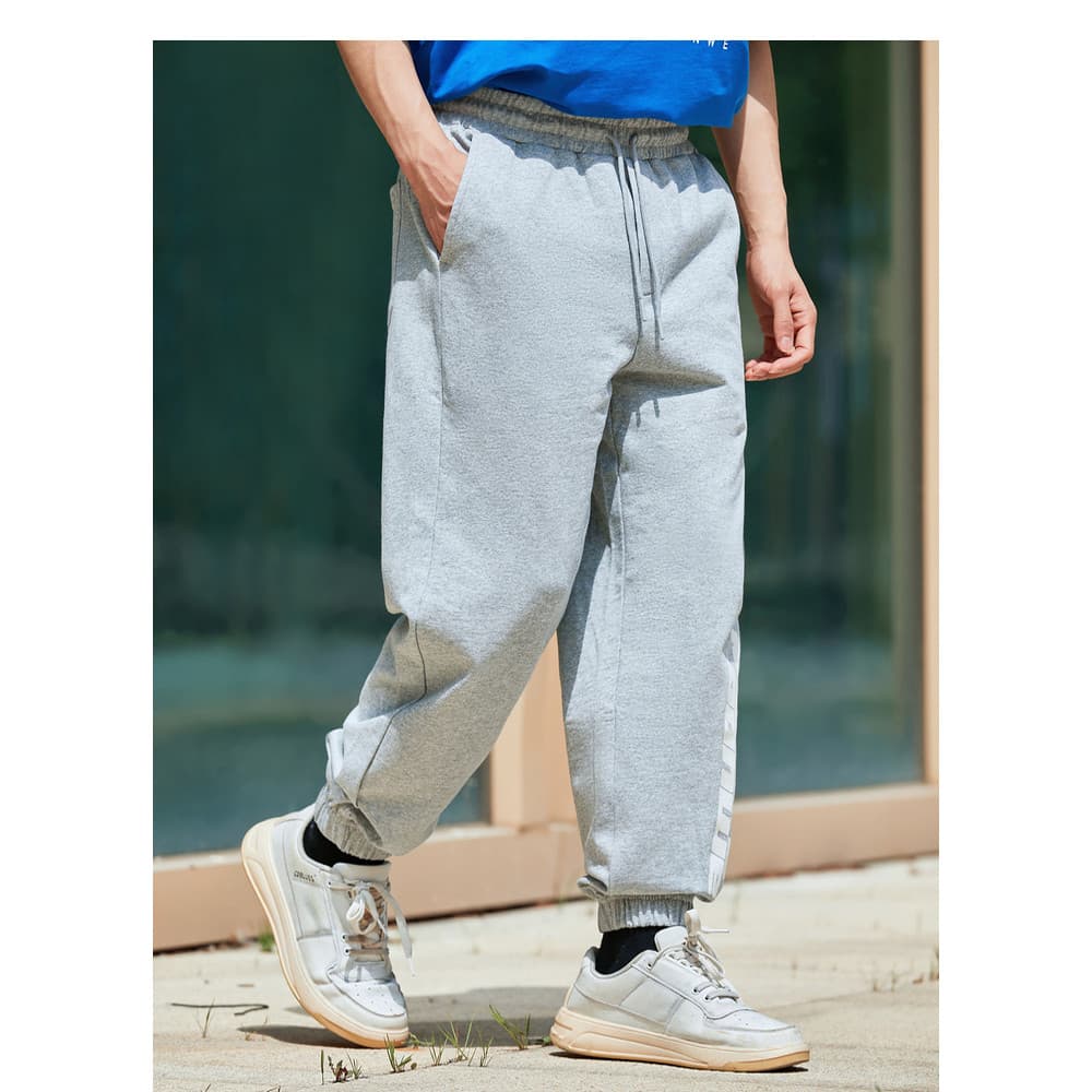 Primavera outono Metes solto em linha reta Sweatpants calças casuais masculinas de algodão estudante calças escolares pr