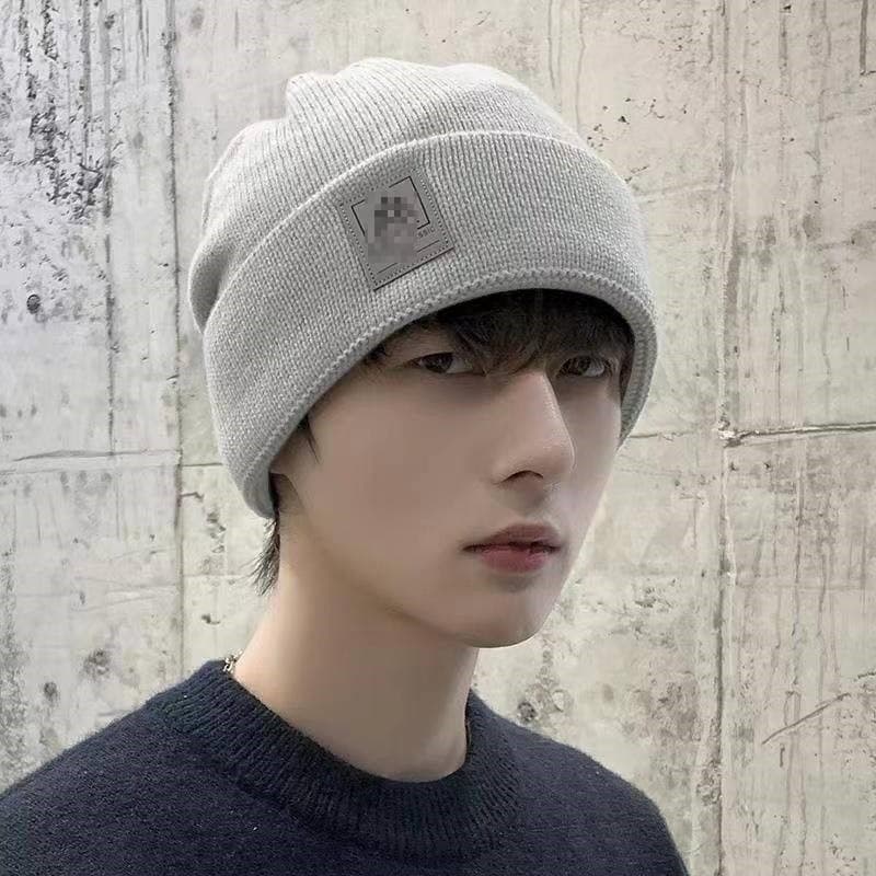 Chapéu masculino outono inverno quente chapéu de lã grande circunferência da cabeça chapéu de malha Street Wear chapéu d