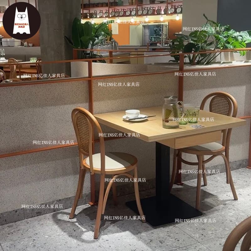 Restaurante Noodle Shop Comida Japonesa Snack Bar Gaveta Comercial Armazenamento Mesa de Jantar de Madeira Maciça Combin