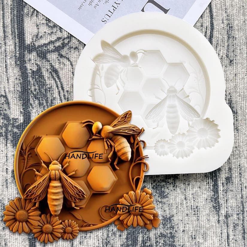 Molde De Bolo De Mel De Abelha Chrysanthemum Silicone Chocolate Cupcake Fondant Cake Decorador