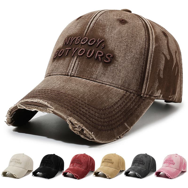 Primavera verão lavado boné de beisebol Retro rasgado boné estilo europeu americano moda masculina feminino ao ar livre