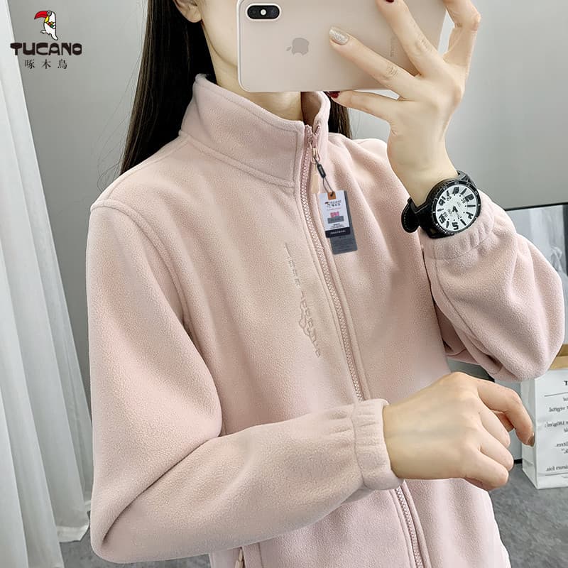 Woodpecker ao ar livre Cardigan jaqueta de lã senhoras primavera outono inverno jaqueta de lã forro quente Casual topo n