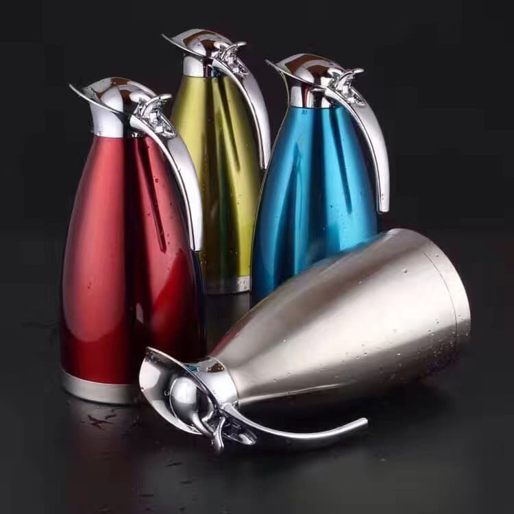 Limpar estoque de aço inoxidável vácuo 2 litros cafeteira garrafa térmica chaleira térmica doméstica grande capacidade