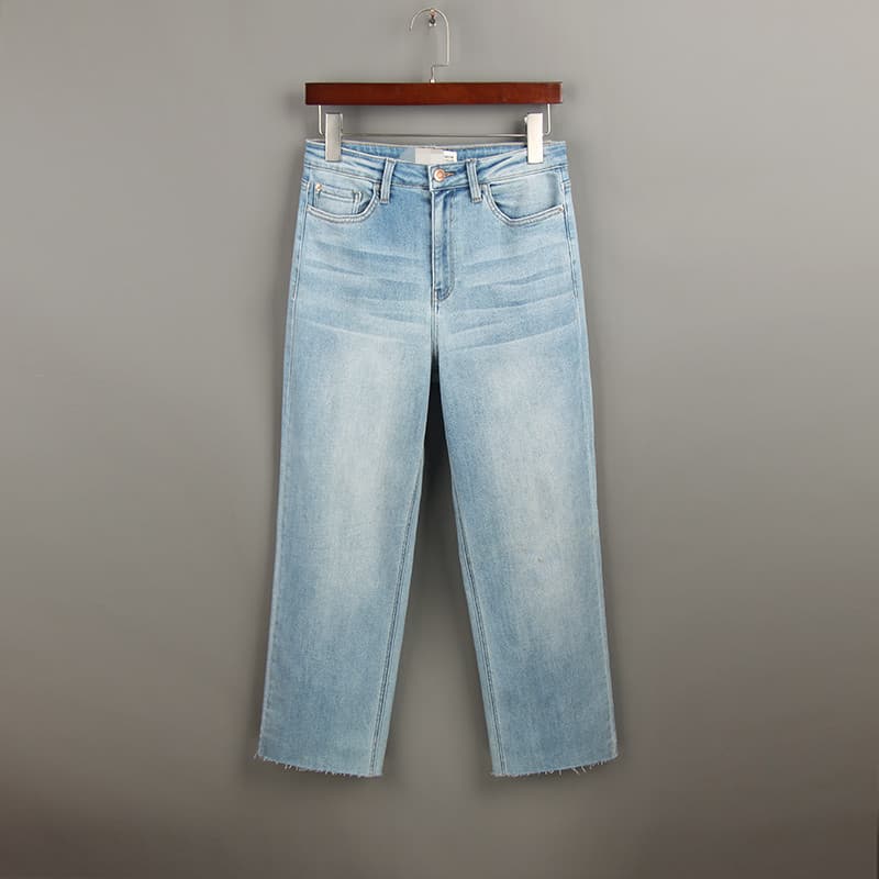 Primavera novo estilo Retro 9 pontos de perna larga Jeans feminino ordem estrangeira tamanho grande pequeno solto mais m