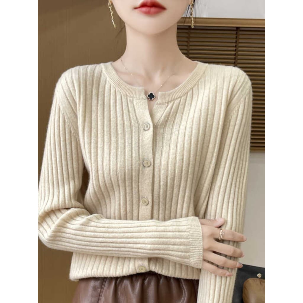 Coreano Andy velo malhas feminino cardigan camisola jaqueta 2024 início do outono novo estilo Casual cardigan fino-ajust