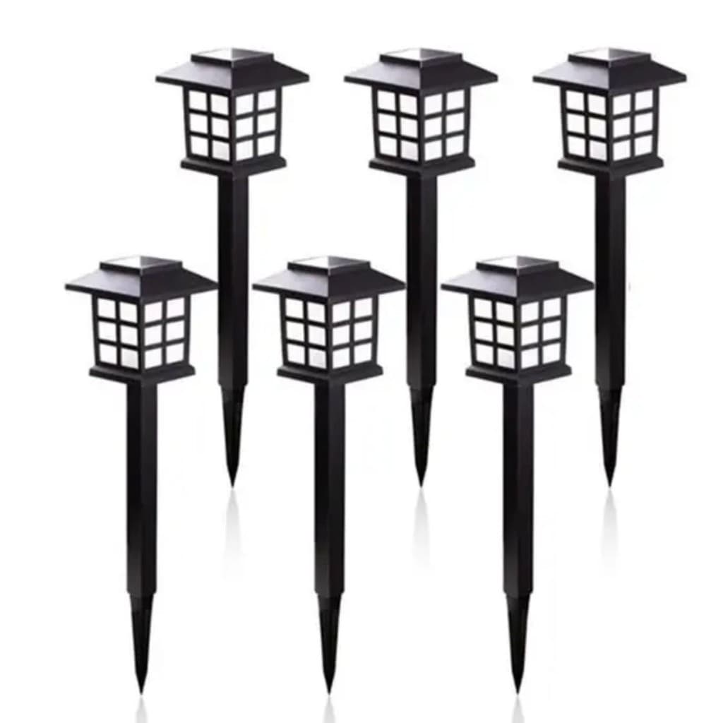 Kit 6 Luminária Solar Espeto Balizador LED para Jardim Gramado Decoração Externa
