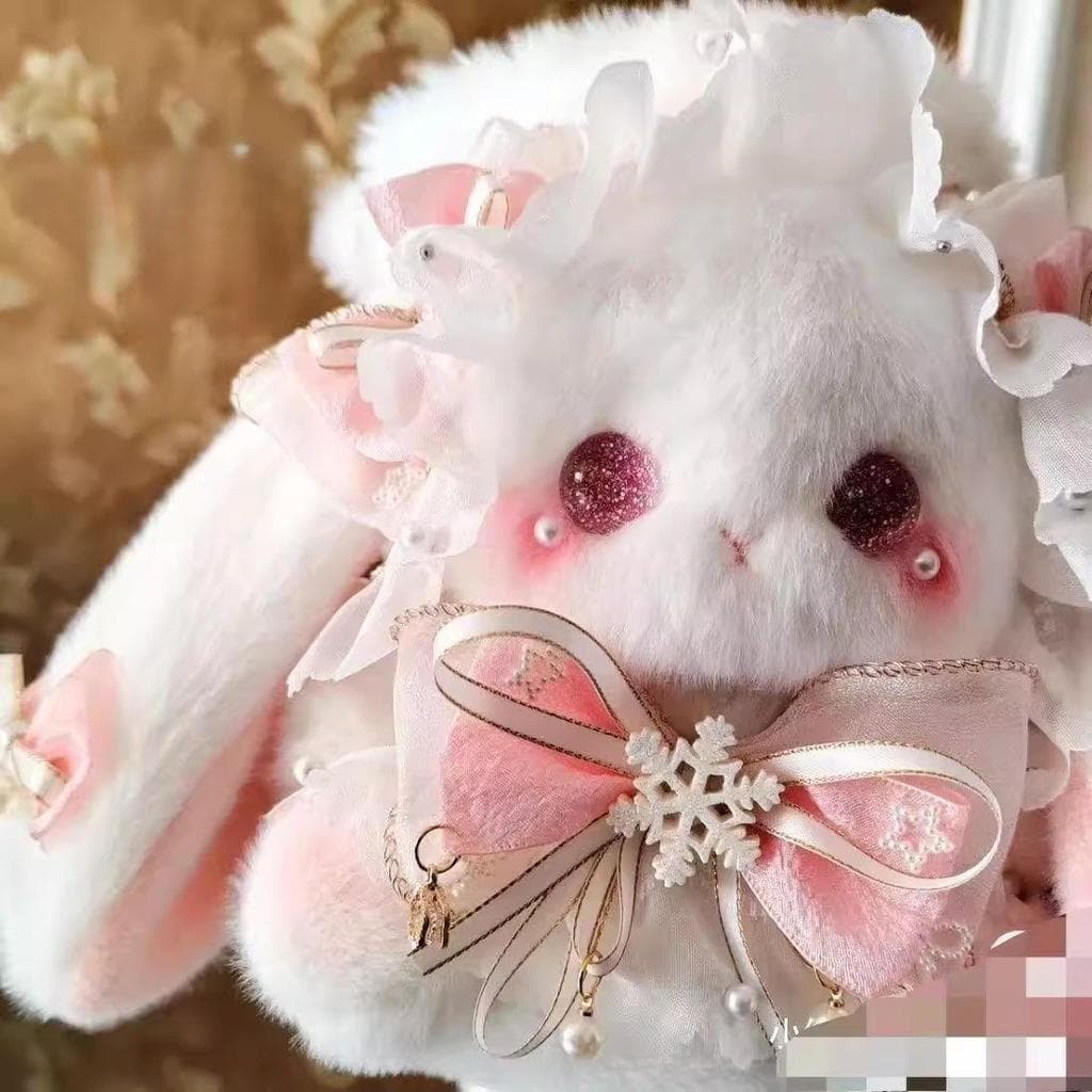 Bolsa de coelho Lolita estilo ins de alto valor conjunto completo de tecido de flor pequena bolsa mensageiro para menina