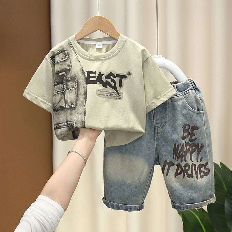 Roupas infantis meninos roupas ternos e ternos roupas de verão 2026 novo estilo rufião bonito crianças roupas de manga c