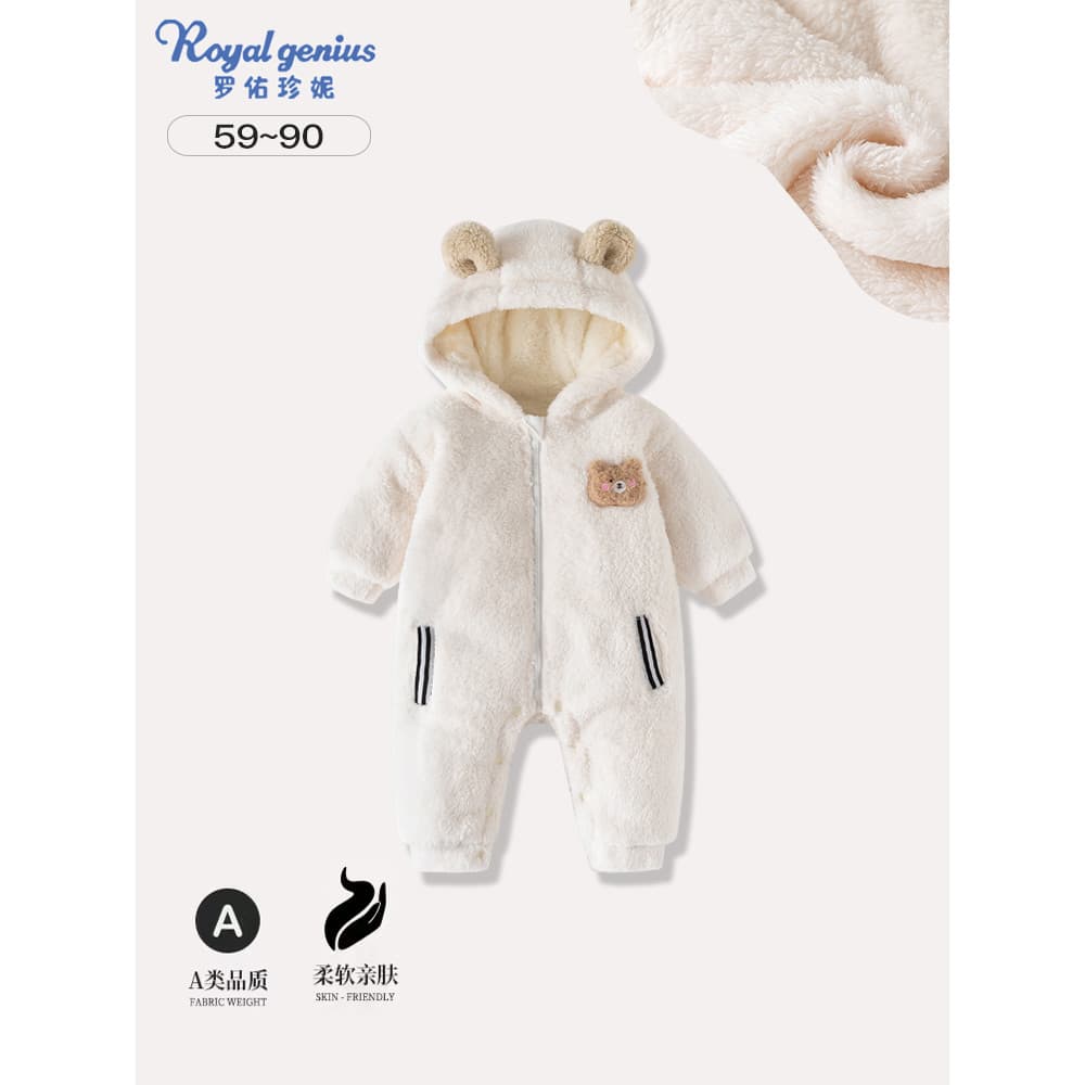 Roupas de bebê roupas de inverno com capuz velo quente recém-nascido mês inteiro roupas macacão meninos meninas bebê mac