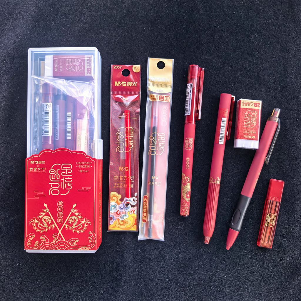 Chenguang conjunto de exame conjunto de 8 peças caneta de preparação de estudante PP caixa de papelaria caneta de revest
