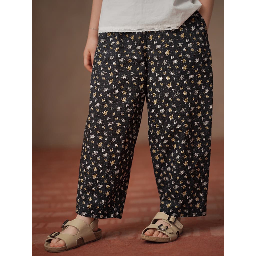 Haya roupas infantis verão meninas calças Anti-Mosquito leve algodão Floral calças crianças soltas calças casuais sensaç