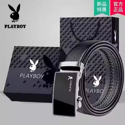 Playboy cinto masculino de negócios cinto de couro genuíno fivela automática Casual calças de couro cinto masculino All-