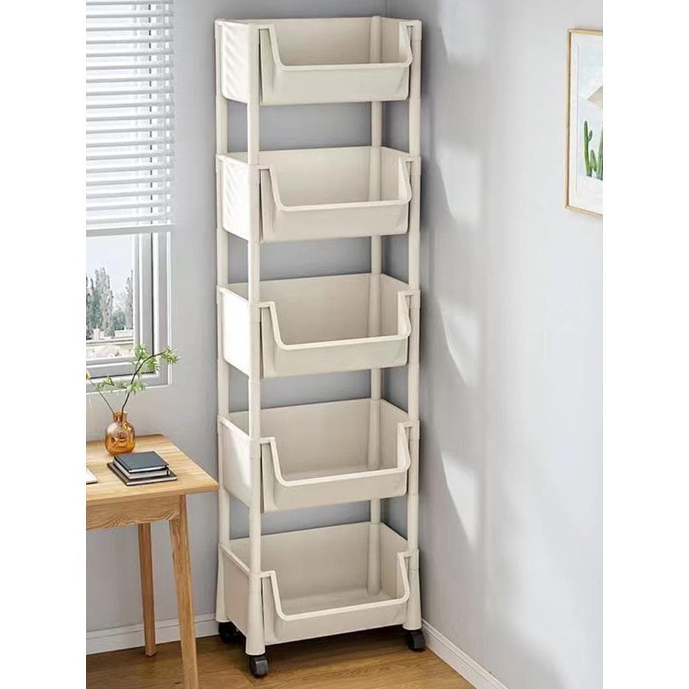 Estante removível prateleira de chão Rack de armazenamento de brinquedos infantis carrinho de lanches domésticos estante