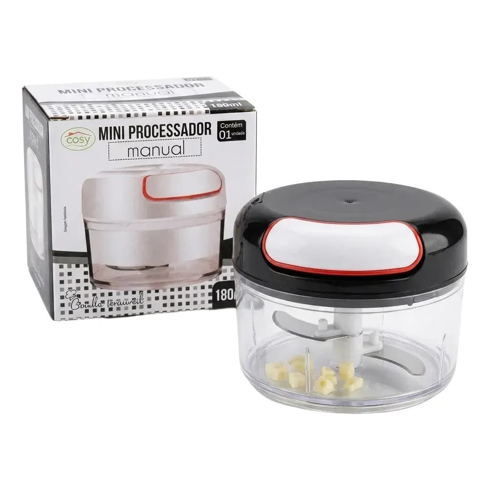 Mini Triturador E Processador Manual De Alho E De Legumes