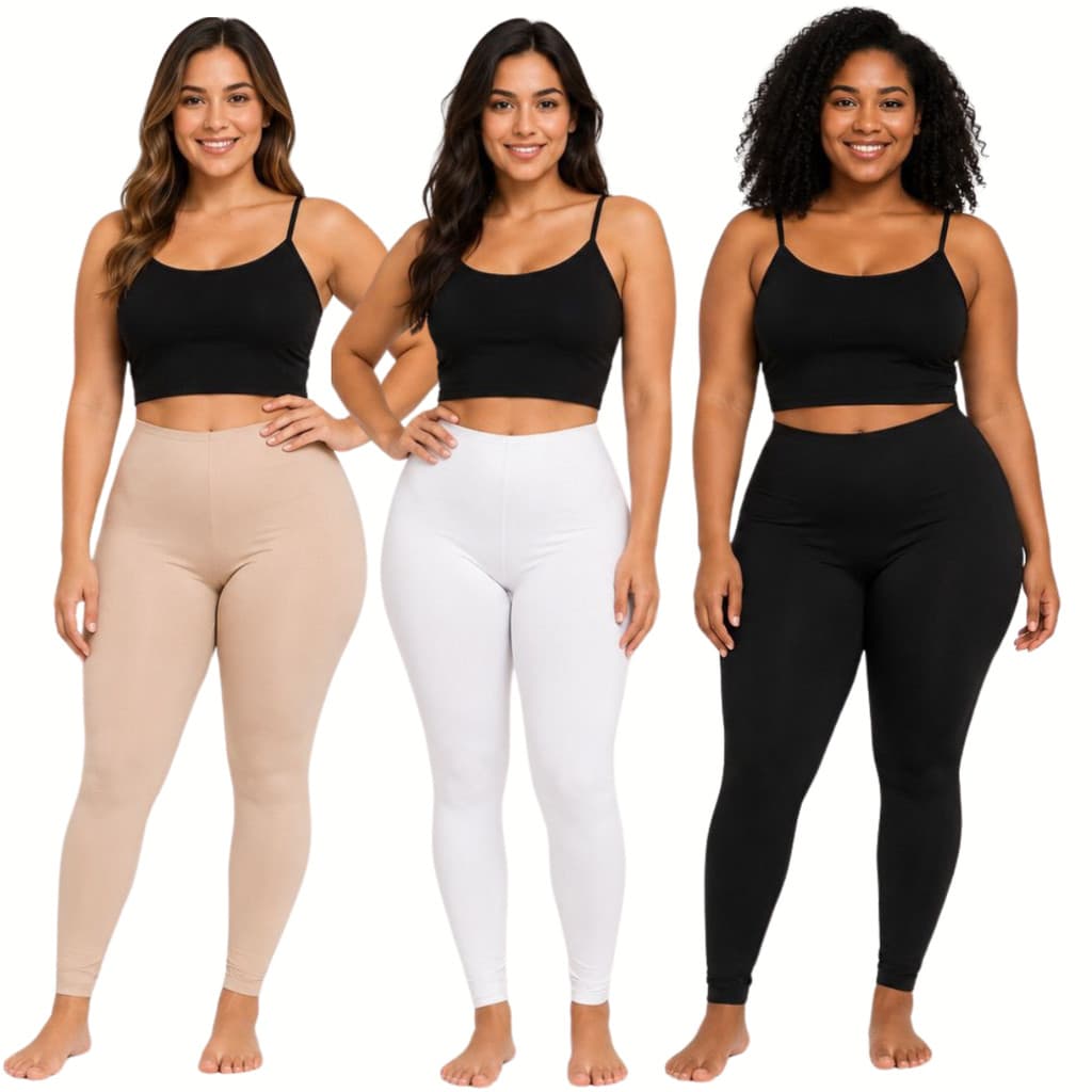 KIT 3 Calça Anágua Segunda Pele Feminina Para o Frio Não Marca Tira Transparência