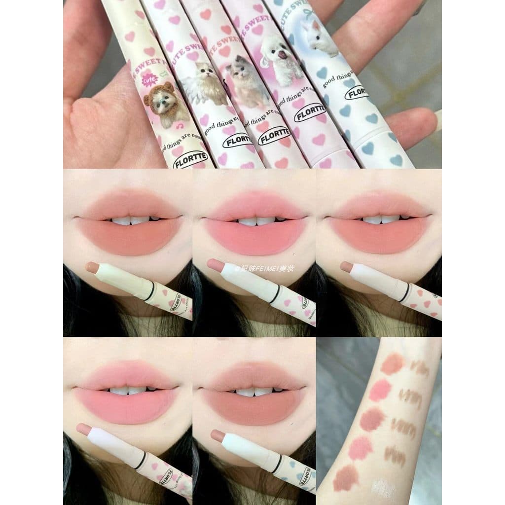 UM FAZER Lábio!Flor Lolia delineador labial profissional de duas cabeças monstro Meria cor Nude realce labial à prova d'