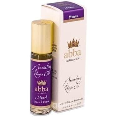 Óleo de Mirra ABBA 1/3oz em Frasco Roll-On para Anção e Oração em Caixa de Presente - ABBA Jerusalém