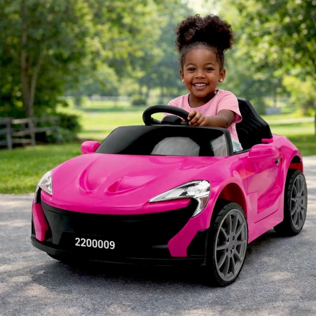 Carro elétrico infantil 6v rosa esportivo mini veículo bateria passeio diversão