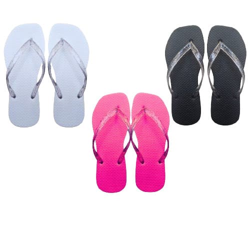 Kit 50 Pares Chinelo Feminino Correia de Glitter