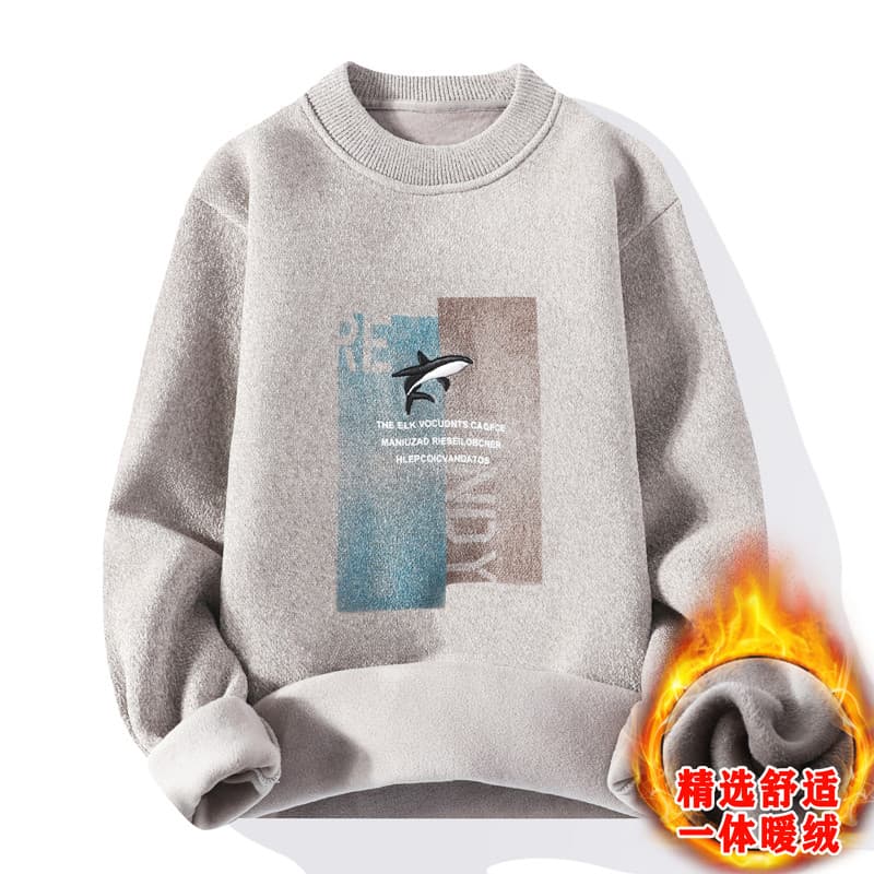 Suéter de Chenille masculino outono inverno na moda juventude estudantes do ensino médio forro de lã de uma peça suéter