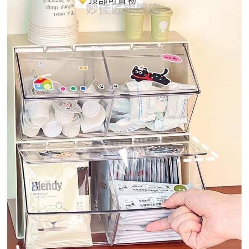 Rack de armazenamento em camadas de mesa, saco de chá, caixa de armazenamento, cápsula, lanches de café, Bar, saco de aç