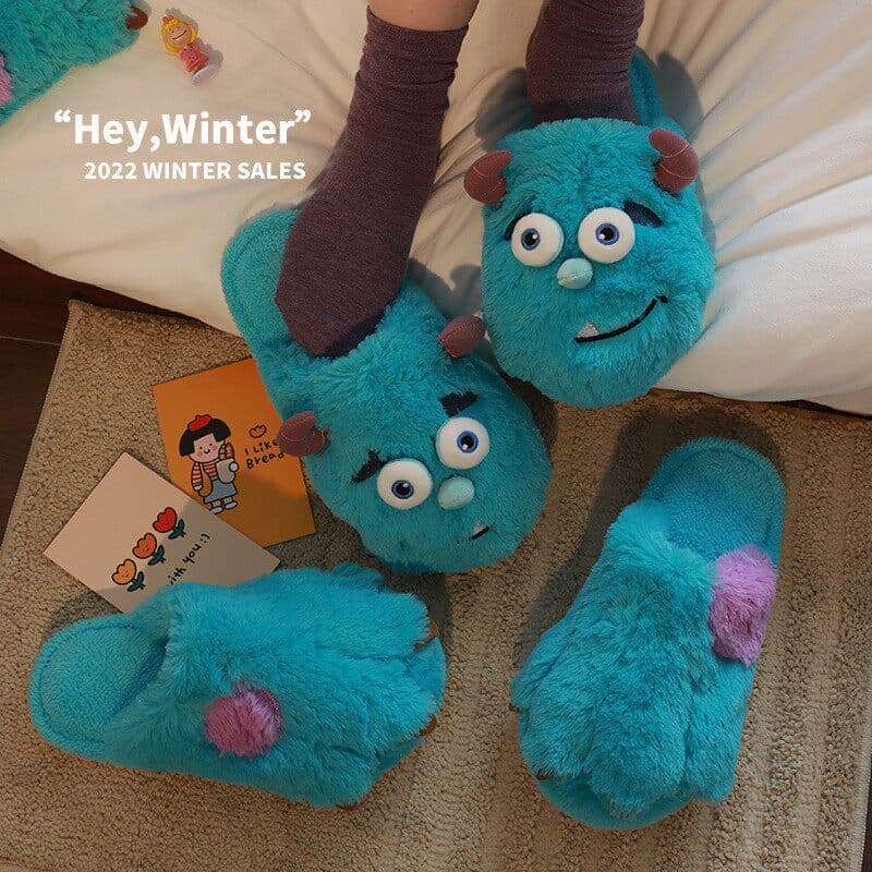 Chinelos bonitos femininos inverno casa interior quente chinelos de algodão de pelúcia inverno dos desenhos animados cas