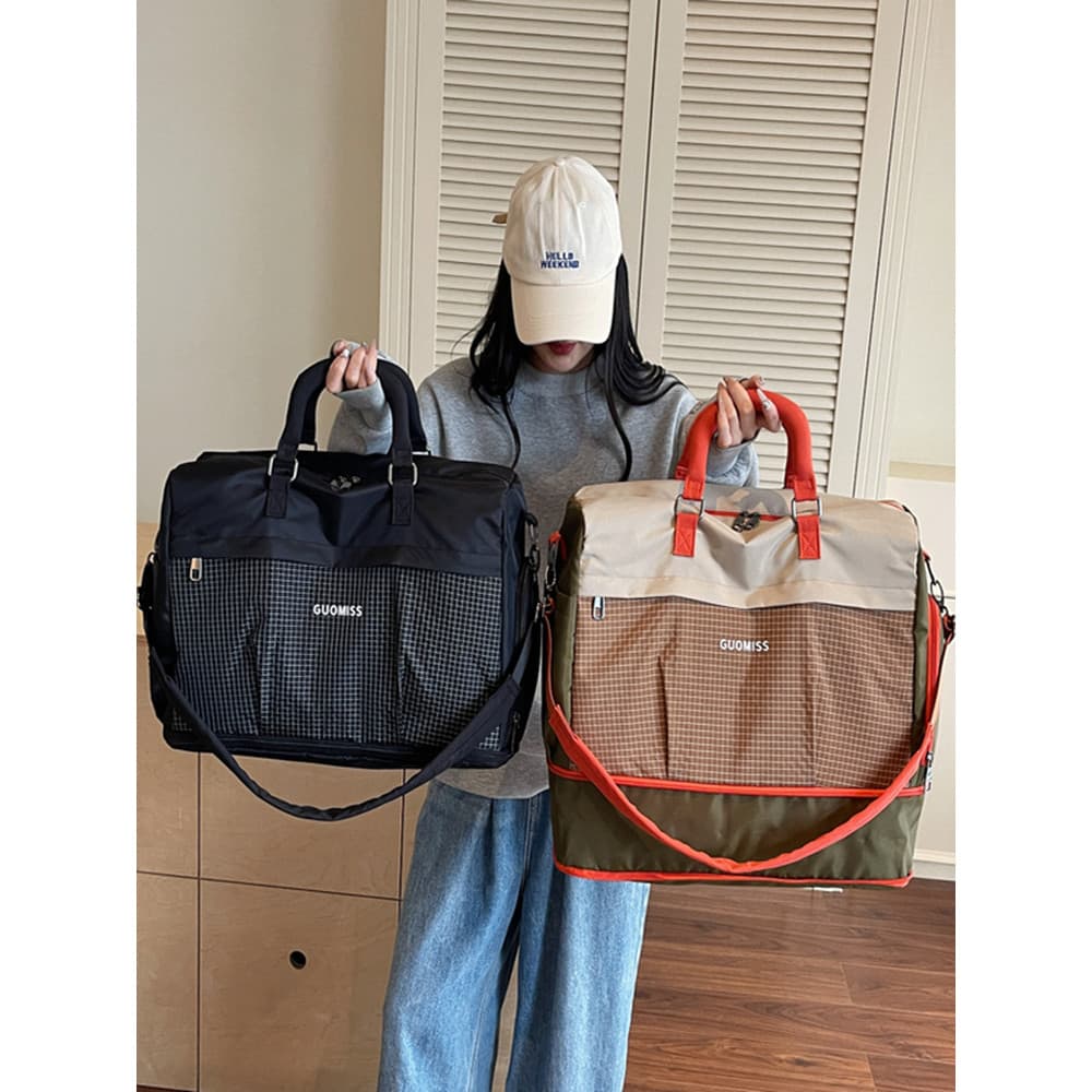 Bolsa de viagem de grande capacidade moda feminina leve portátil Cross-Body esportes ginásio saco de armazenamento de vi