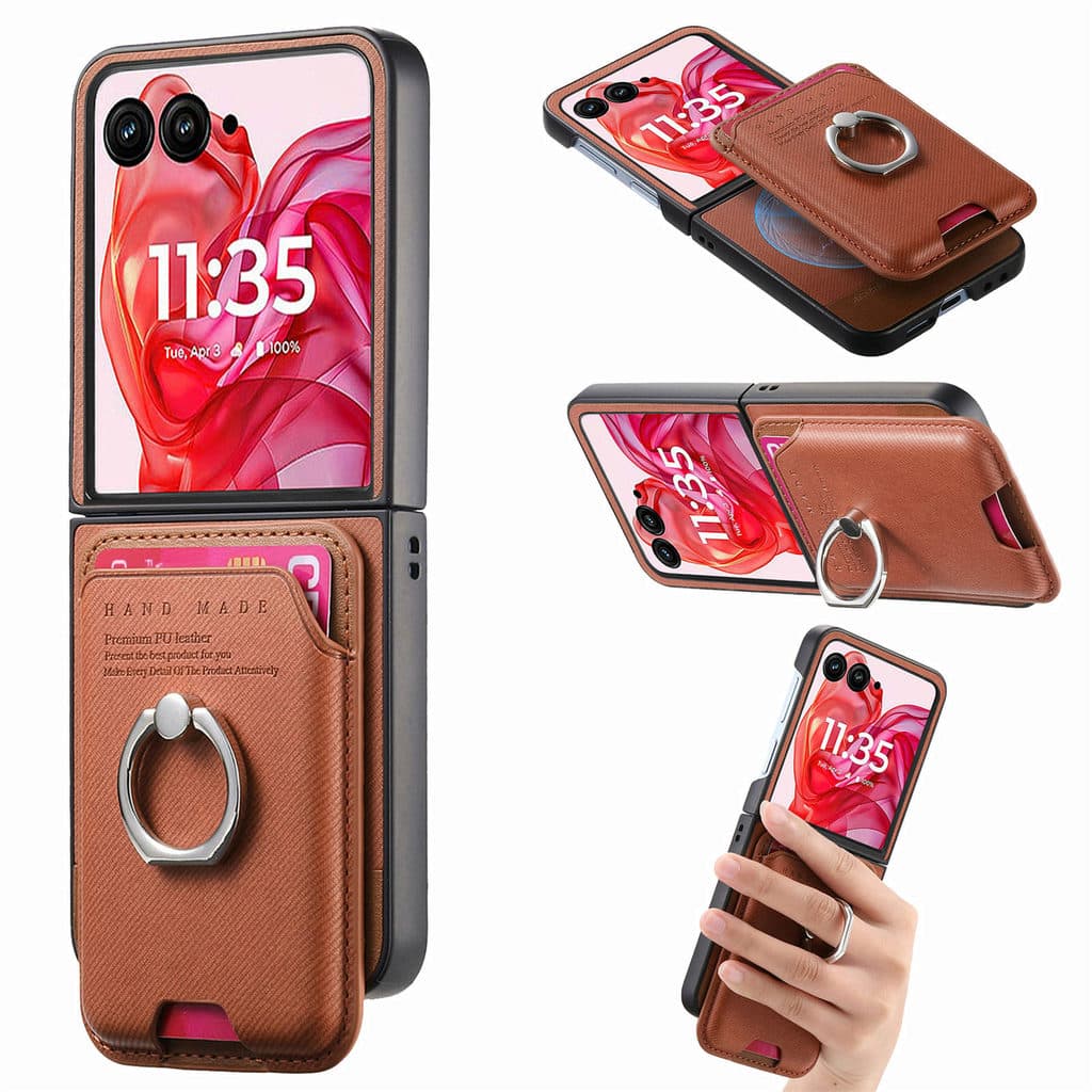 Capa Carteira Magnética para Motorola Razr 70 Ultra / 60 Ultra / 50 Ultra com Porta Cartão e Anel Suporte