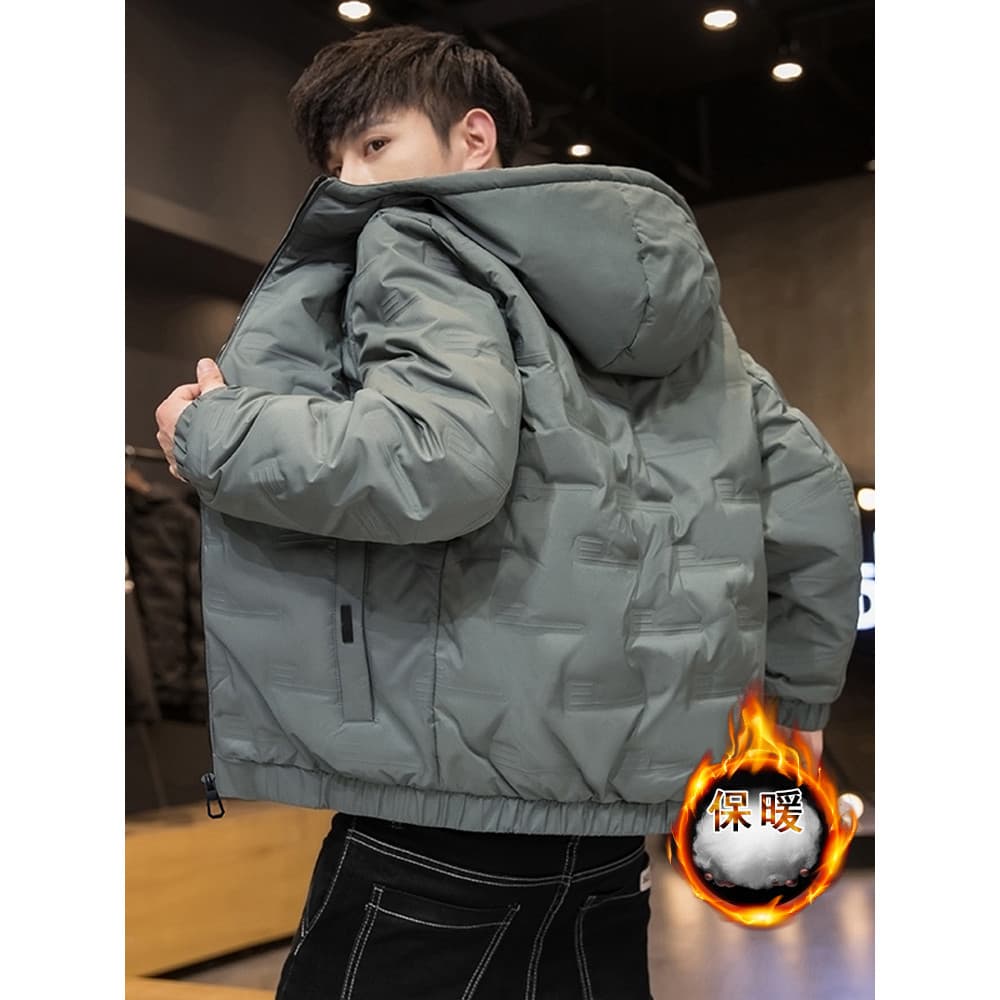 Inverno novo estilo jaqueta acolchoada masculina moda forro de lã engrossado jaqueta quente acolchoada High-End All-Matc
