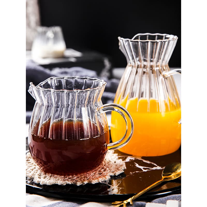 Retro listrado copo justo copo de vidro transparente com alça conjunto de chá xícara de café doméstico copo de leite beb