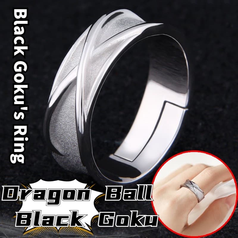 Anel Goku Preto para Homens e Mulheres, Anel de Tempo Ajustável para Cosplay