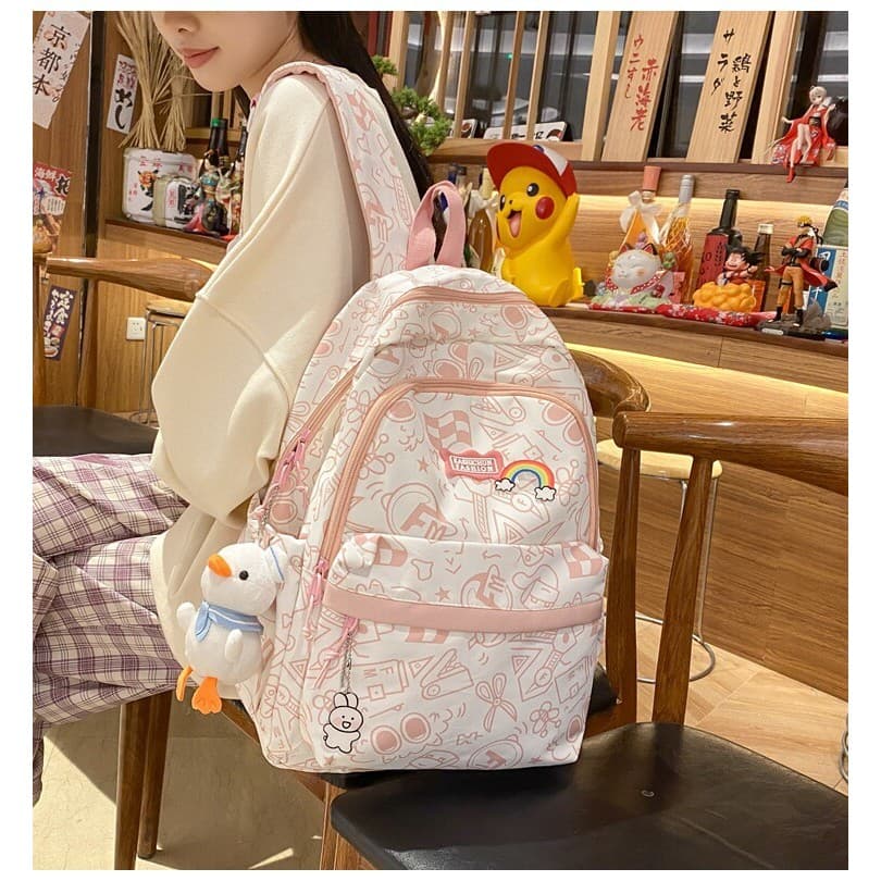 Francês Colorin Kite bonito mochila feminina estudantes do ensino médio grande capacidade na moda mochila saco de escola