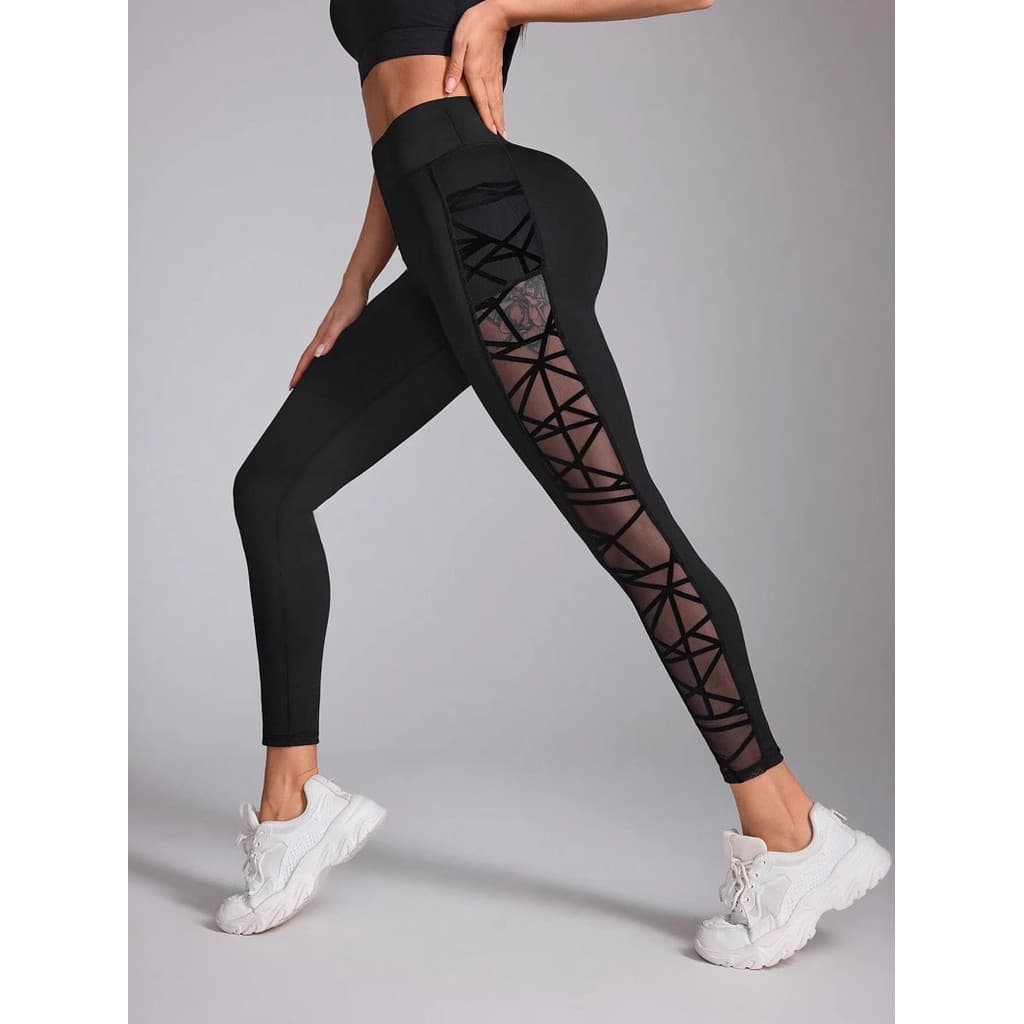 leggings Justas De Emenda Contrastante Feminina
