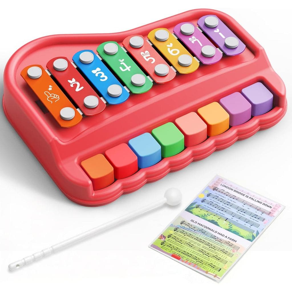 Gleesfun 2005 Piano e Xilofone 2 em 1 para Bebês de 1 a 3 Anos – Brinquedo Musical Portátil, Instrumento Educacional par