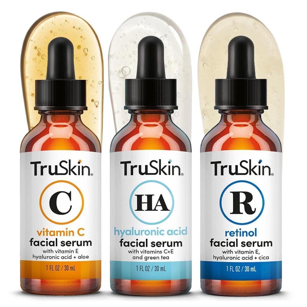 Conjunto de 3 Peças de Sérum Facial TruSkin - Sérum Facial Antienvelhecimento com Vitamina C, Retinol e Ácido Hialurônic