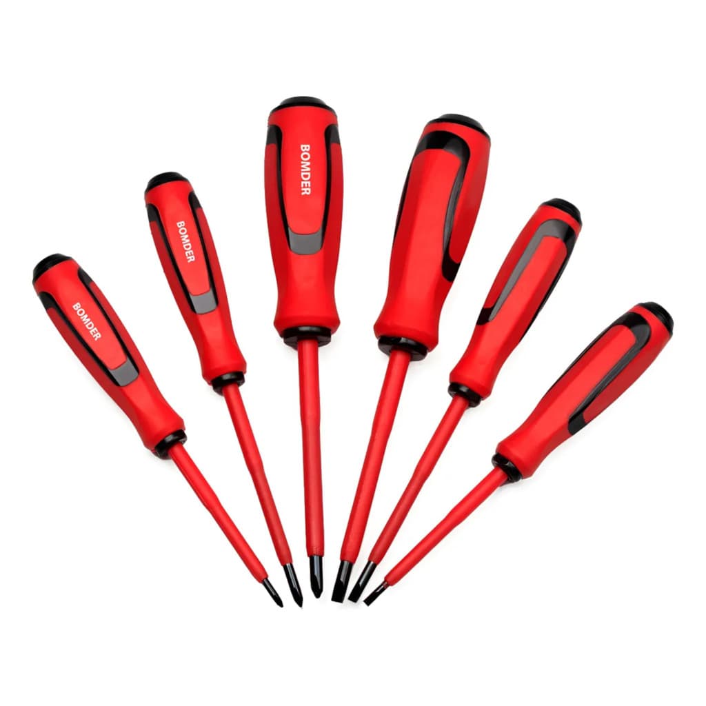 Kit Chave Fenda Philips Isolada Eletricista 6 Peças Magnética Profissional C/ Imã