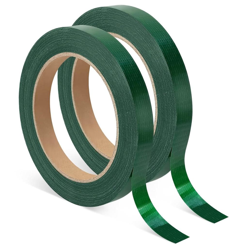 2 Rolos de Fita Floral Verde, 1/2 Polegada de Largura, Fita Adesiva Impermeável para Floristas, Fita Adesiva para Embala