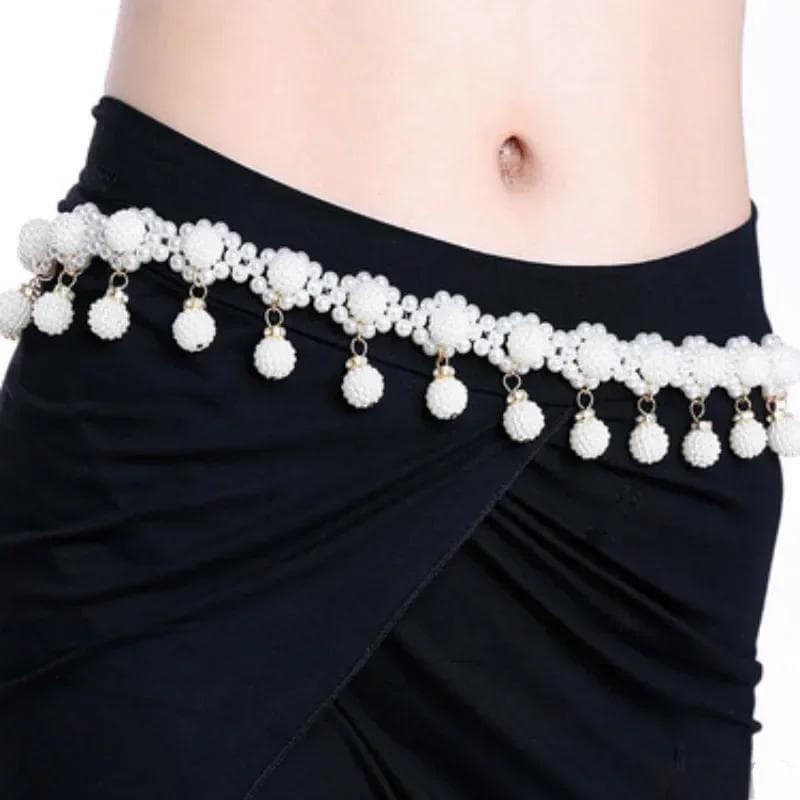 Moda Verão Senhoras Tecido Pérola Cintura Corrente Contas Cinto De Dança Diário Vestido De Casamento Jewerly Accessorie
