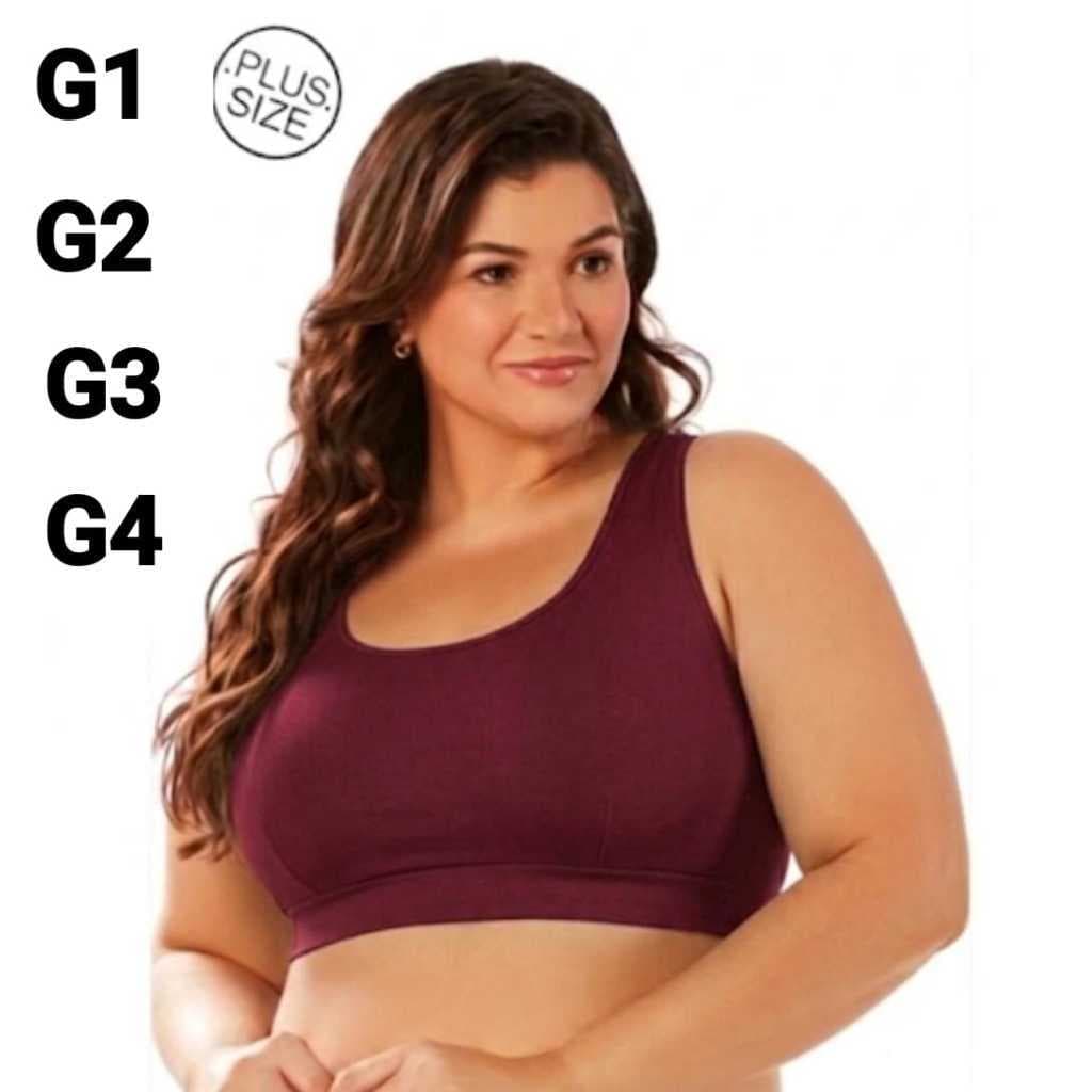 Top Ginastica  Reforçado Esportivo Plus Size Cropped Feminino Academia Crossfit Caminhada e Treino