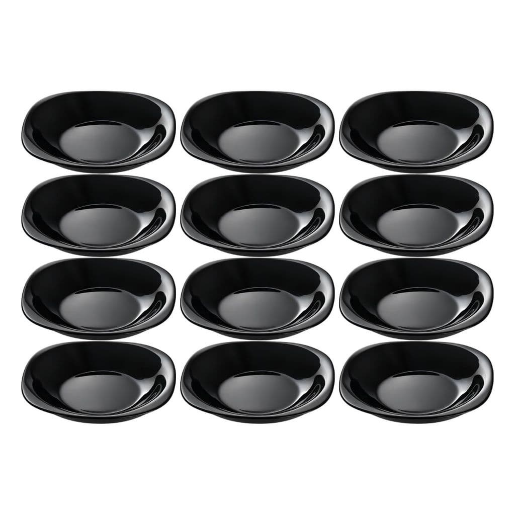 Conjunto 12 Prato Fundo Vidro Opal Preto Square 21cm Prato Elegante Sopa Refeição 12 Pçs Em Casa Tem