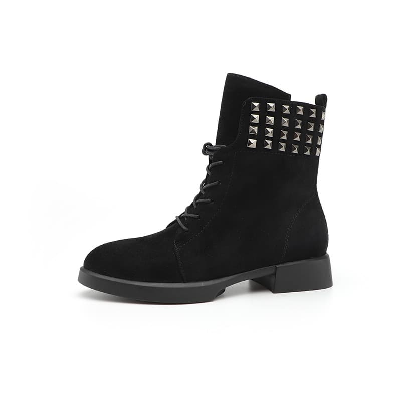 Di Tamanho 34-37 Cashmere Camurça Laced-Up Aumento Interno Botas Curtas Casuais Botas Femininas Botas Martin ZK2009197